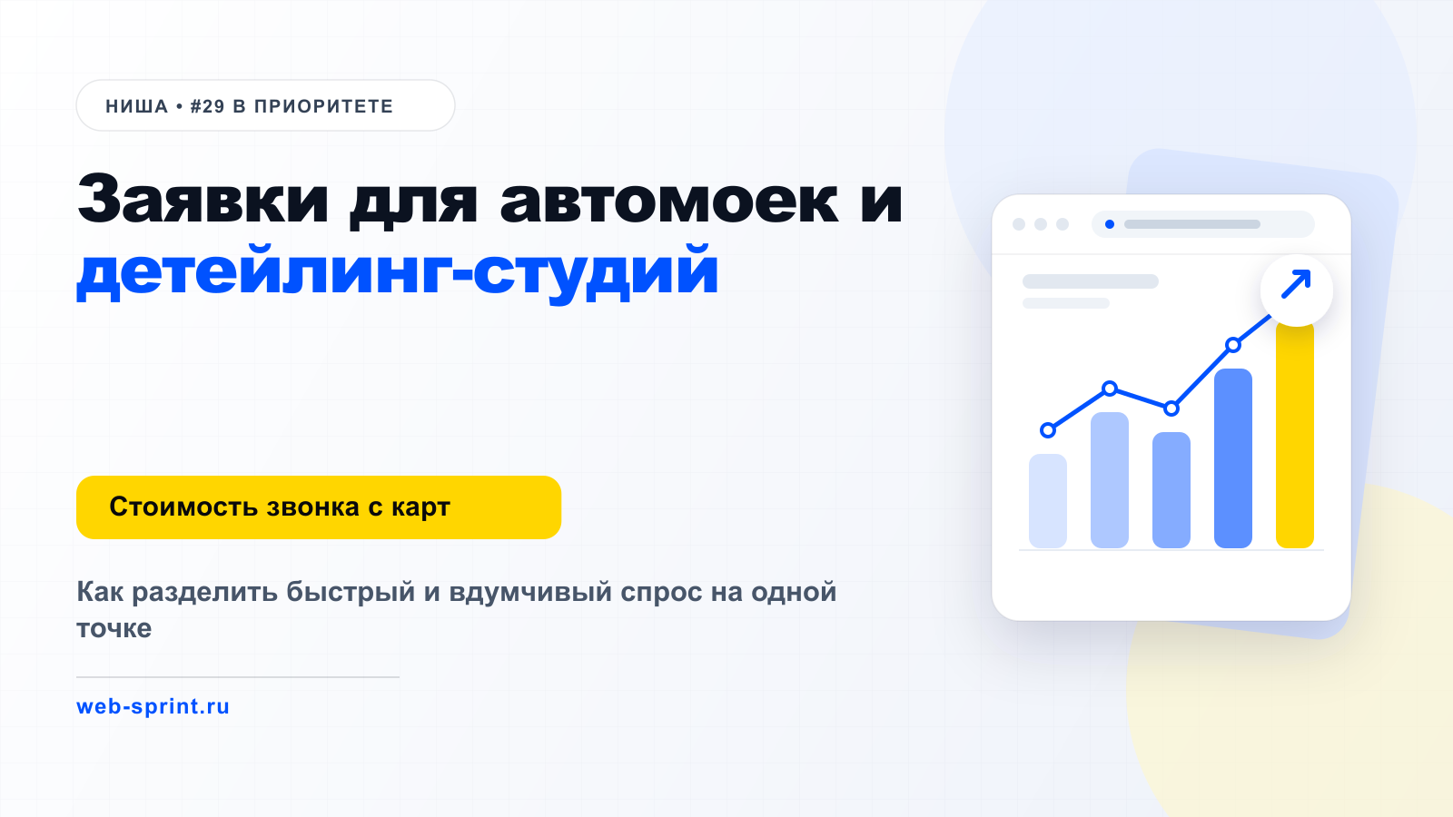 Заявки для автомоек и детейлинг-студий — ниша ВебСпринт