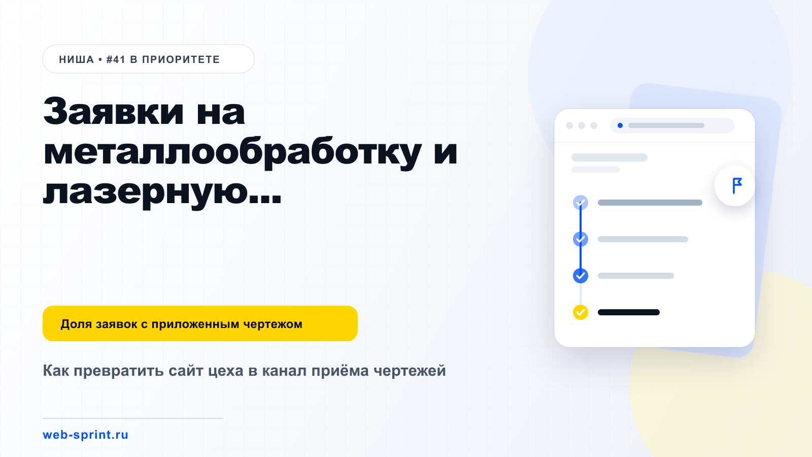 Заявки на металлообработку и лазерную резку — ниша ВебСпринт